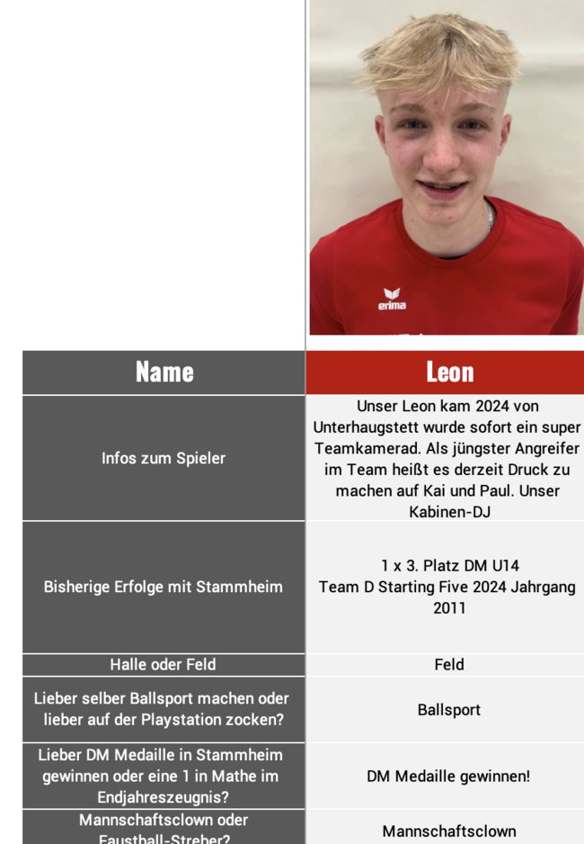 Die männliche U14 des TV Stammheim