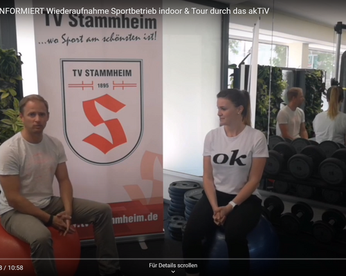  #INFORMIERT 27.05. - Wiederaufnahme Sportbetrieb indoor & Tour durch das akTiV