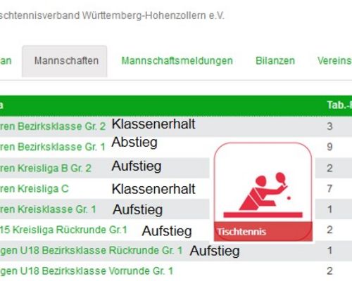 Tischtennismannschaften beenden Saison 2018/19!