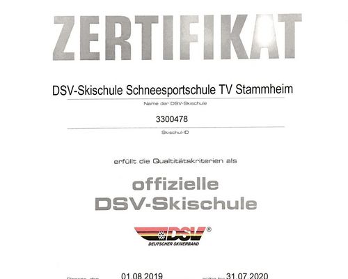 Schneesportschule weiterhin DSV-zertifiziert